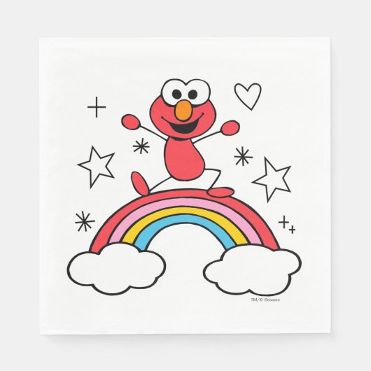 Elmo Rainbow Doodley Graphic Servet (Voorkant)