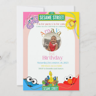 Elmo’s 1st birthday theme kaart