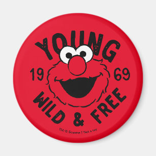 Elmo Schaats Logo - Young, Wild & Free 1969 Magneet