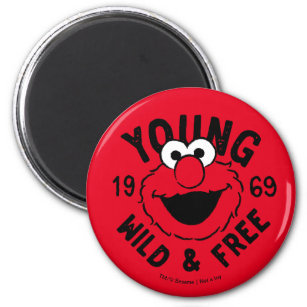 Elmo Schaats Logo - Young, Wild & Free 1969 Magneet