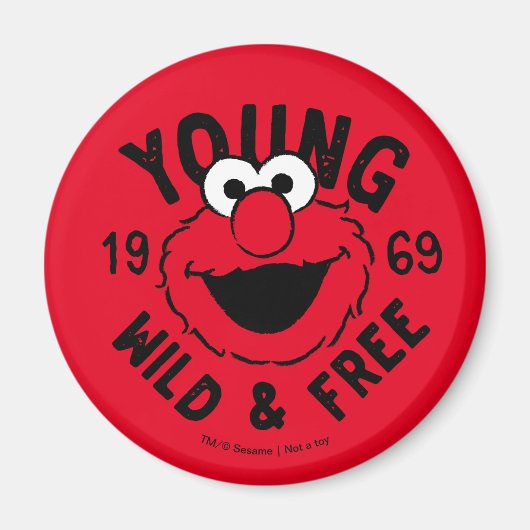 Elmo Schaats Logo - Young, Wild & Free 1969 Magneet (Voorkant)