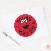 Elmo Schaats Logo - Young, Wild & Free 1969 Ronde Sticker (Envelop)