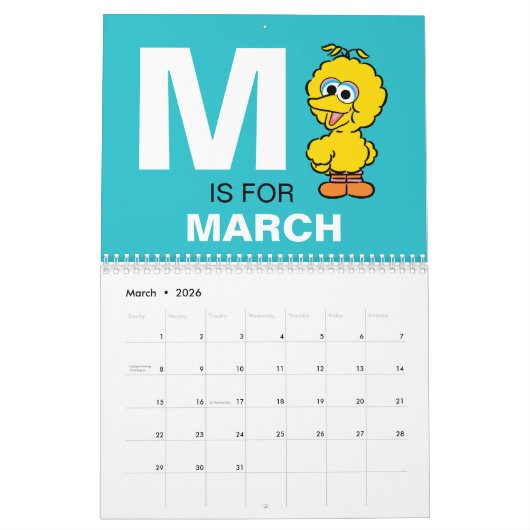 Elmo Sesame Street | Jouw naam agenda toevoegen Kalender (Mar 2026)