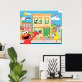 Elmo Sesame Street Scene Poster (Thuiskantoor)