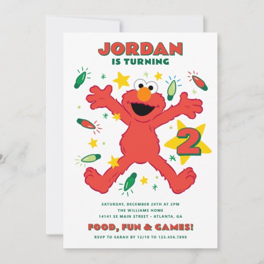 Elmo Sesamstraat Verjaardag Feestdagenkaart (Voorkant)