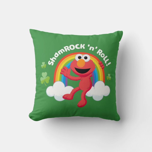Elmo | Shamrock 'n' Roll Rainbow Kussen (Voorkant)