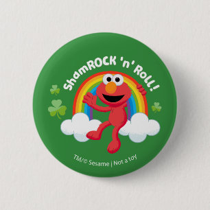 Elmo   Shamrock 'n' Roll Rainbow Ronde Button 5,7 Cm