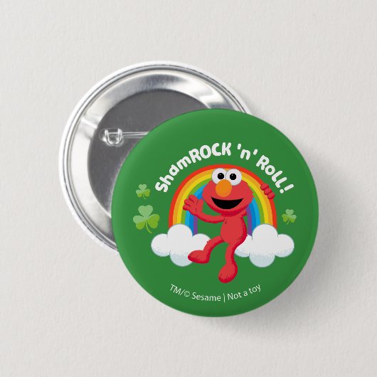 Elmo | Shamrock 'n' Roll Rainbow Ronde Button 5,7 Cm (Voorkant /achterkant)