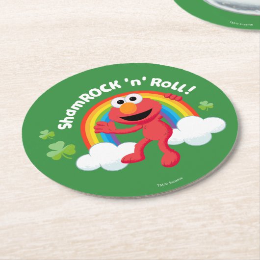 Elmo | Shamrock 'n' Roll Rainbow Ronde Kartonnen Onderzetter (Gebogen)