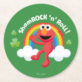 Elmo | Shamrock 'n' Roll Rainbow Ronde Kartonnen Onderzetter (Voorkant)