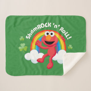 Elmo Shamrock 'n' Roll Rainbow Sherpa Deken