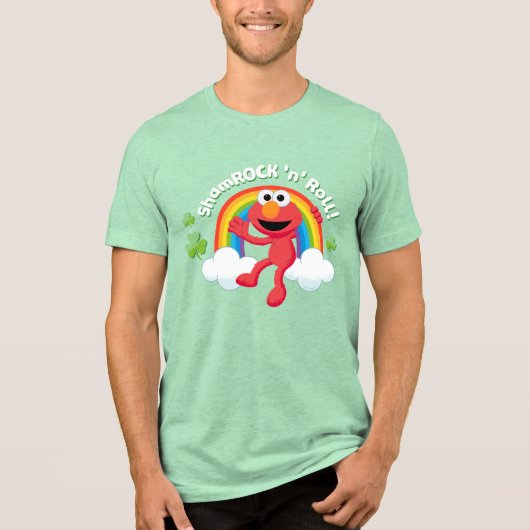 Elmo | Shamrock 'n' Roll Rainbow Tri-Blend Shirt (Voorkant)