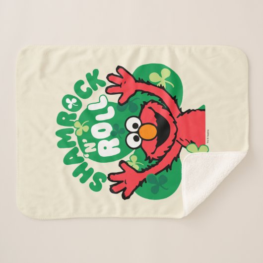 Elmo | Shamrock 'n' Roll Sherpa Deken (Voorkant (horizontaal))