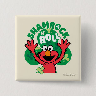 Elmo   Shamrock 'n' Roll Vierkante Button 5,1 Cm