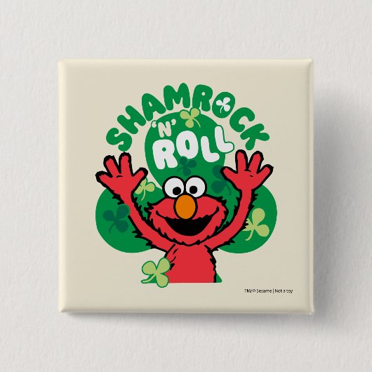Elmo | Shamrock 'n' Roll Vierkante Button 5,1 Cm (Voorkant)