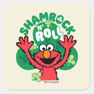 Elmo   Shamrock 'n' Roll Vierkante Sticker
