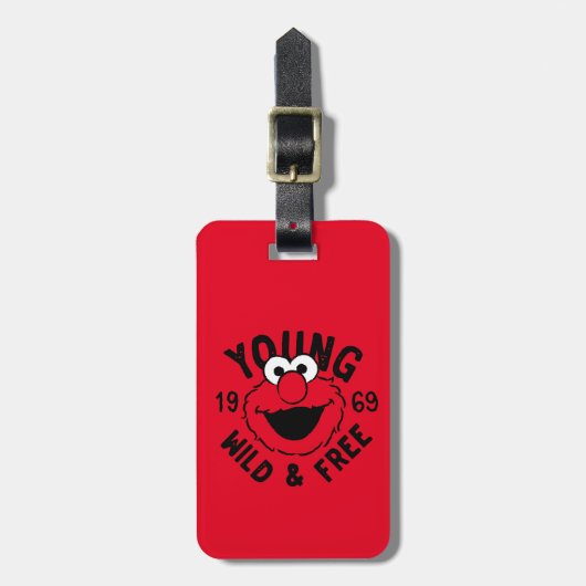 Elmo Skate Logo - Young, Wild & Free 1969 Bagagelabel (Voorkant verticaal)