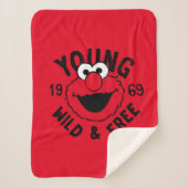 Elmo Skate Logo - Young, Wild & Free 1969 Sherpa Deken (Voorkant)