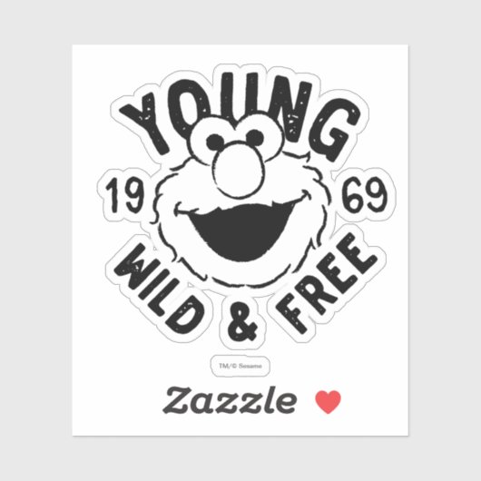 Elmo Skate Logo - Young, Wild & Free 1969 Sticker (Vel)
