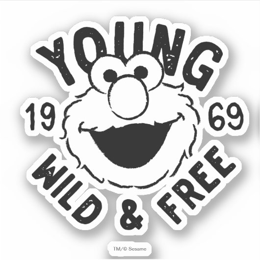 Elmo Skate Logo - Young, Wild & Free 1969 Sticker (Voorkant)