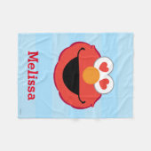 Elmo Smiling Face | Jouw namen toevoegen Fleece Deken (Voorkant (Horizontaal))