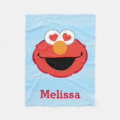 Elmo Smiling Face | Jouw namen toevoegen Fleece Deken (Voorkant)