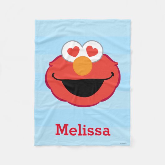 Elmo Smiling Face | Jouw namen toevoegen Fleece Deken (Voorkant)