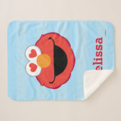 Elmo Smiling Face | Jouw namen toevoegen Sherpa Deken (Voorkant (horizontaal))
