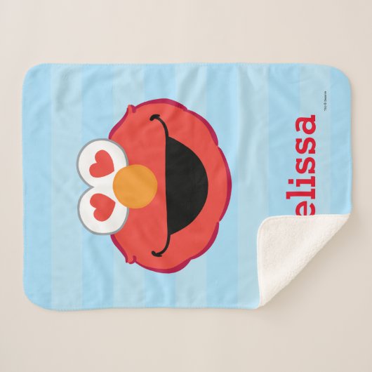 Elmo Smiling Face | Jouw namen toevoegen Sherpa Deken (Voorkant (horizontaal))