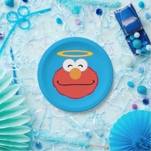 Elmo Smiling Face met Halo Papieren Bordje (Feest)