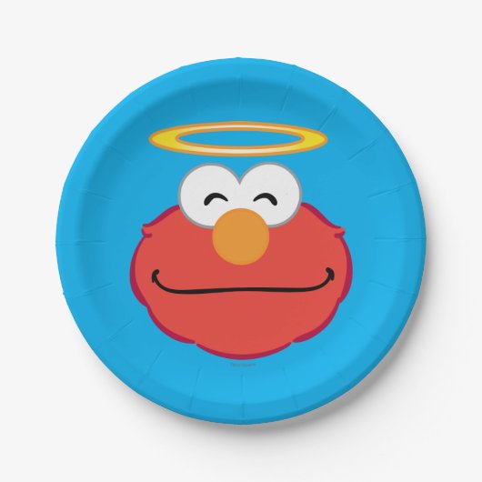 Elmo Smiling Face met Halo Papieren Bordje (Voorkant)