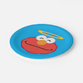 Elmo Smiling Face met Halo Papieren Bordje (Gekanteld)