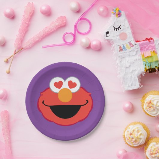Elmo Smiling Face met Heart-Shaped Eyes Papieren Bordje (Feest)