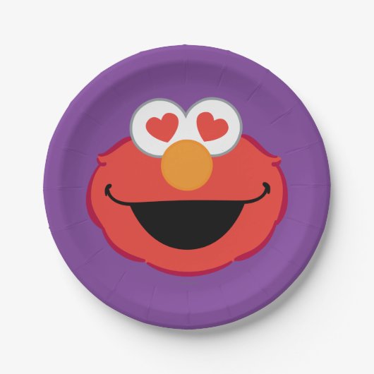 Elmo Smiling Face met Heart-Shaped Eyes Papieren Bordje (Voorkant)