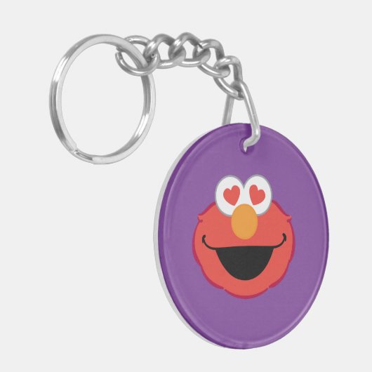 Elmo Smiling Face met Heart-Shaped Eyes Sleutelhanger (Voorkant Links)