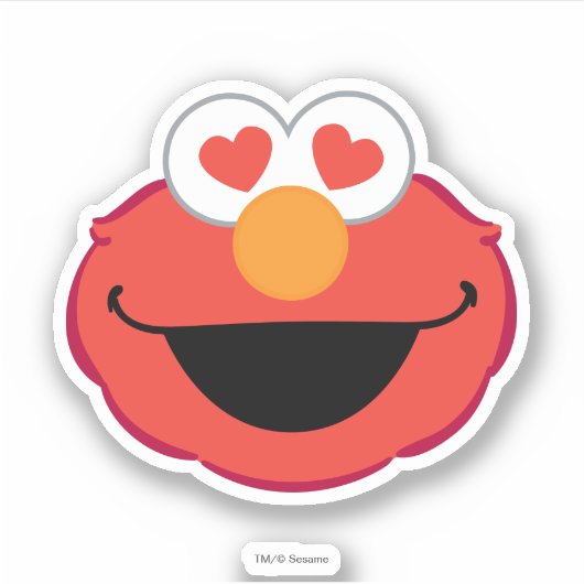 Elmo Smiling Face met Heart-Shaped Eyes Sticker (Voorkant)