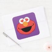 Elmo Smiling Face met Heart-Shaped Eyes Vierkante Sticker (Envelop)