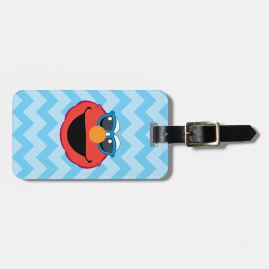 Elmo Smiling Face met zonnebrillen Bagagelabel (Voorkant horizontaal)