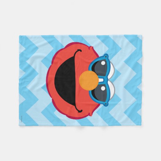 Elmo Smiling Face met zonnebrillen Fleece Deken (Voorkant (Horizontaal))