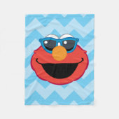 Elmo Smiling Face met zonnebrillen Fleece Deken (Voorkant)