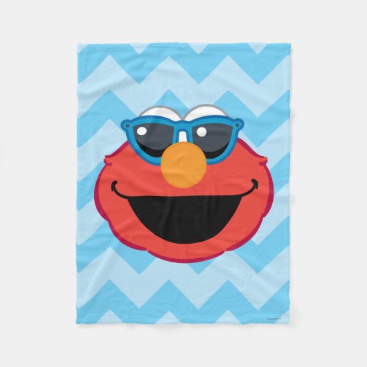 Elmo Smiling Face met zonnebrillen Fleece Deken (Voorkant)