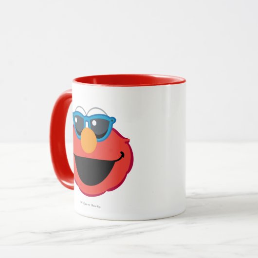 Elmo Smiling Face met zonnebrillen Mok (Voorkant links)