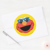 Elmo Smiling Face met zonnebrillen Ronde Sticker (Envelop)