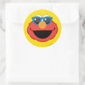 Elmo Smiling Face met zonnebrillen Ronde Sticker (Tas)