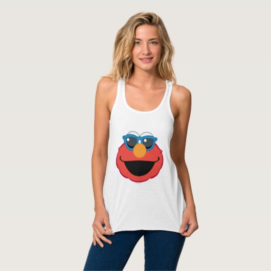 Elmo Smiling Face met zonnebrillen Tanktop (Volledige Voorkant)