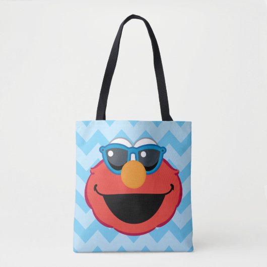 Elmo Smiling Face met zonnebrillen Tote Bag (Voorkant)