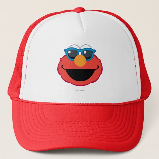 Elmo Smiling Face met zonnebrillen Trucker Pet (Voorkant)