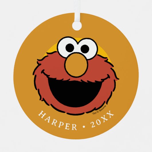 Elmo Smiling Face Metalen Ornament (Voorkant)