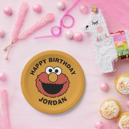 Elmo Smiling Face Papieren Bordje (Feest)