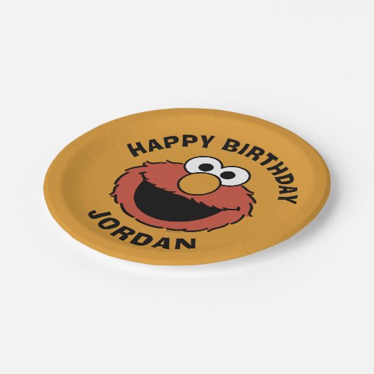 Elmo Smiling Face Papieren Bordje (Gekanteld)